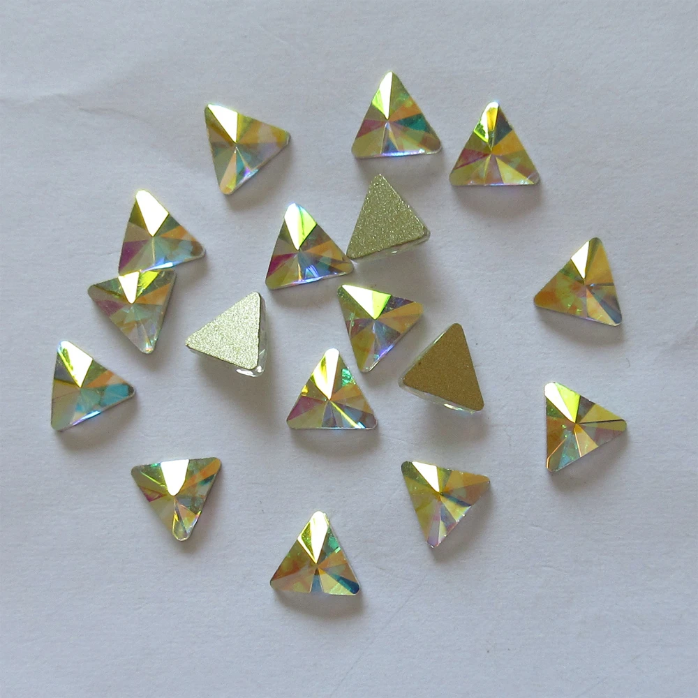 5x5 мм треугольный плоский клей на обратной стороне без горячей фиксации Стразы