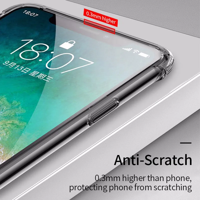 Противоударный бампер YBD прозрачный силиконовый чехол для телефона iPhone 11 X XS XR Max