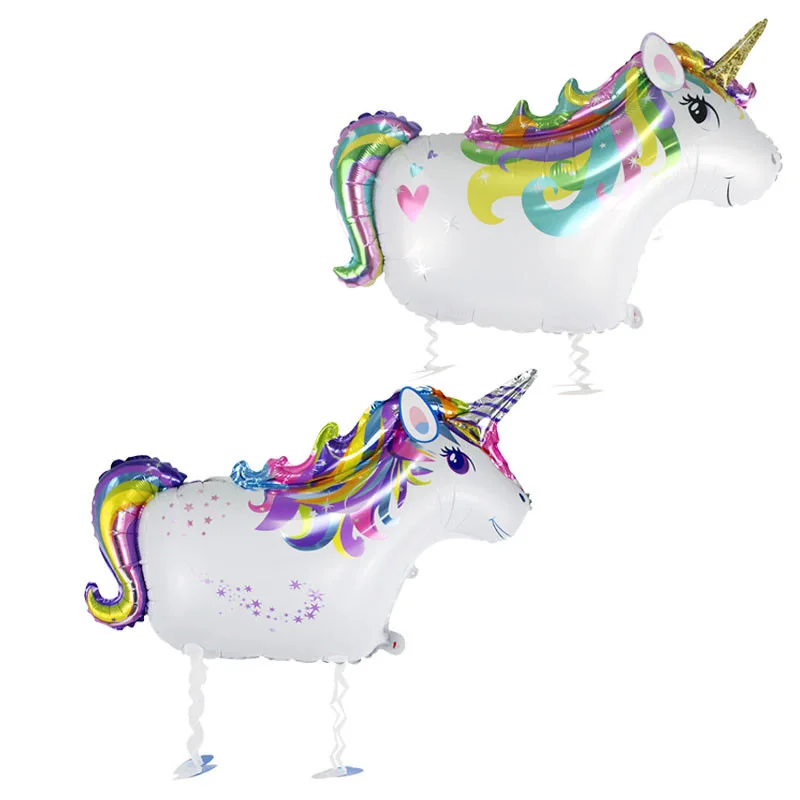 Вечерние украшения прогулки Единорог воздушные шары гуляющих животных гелия