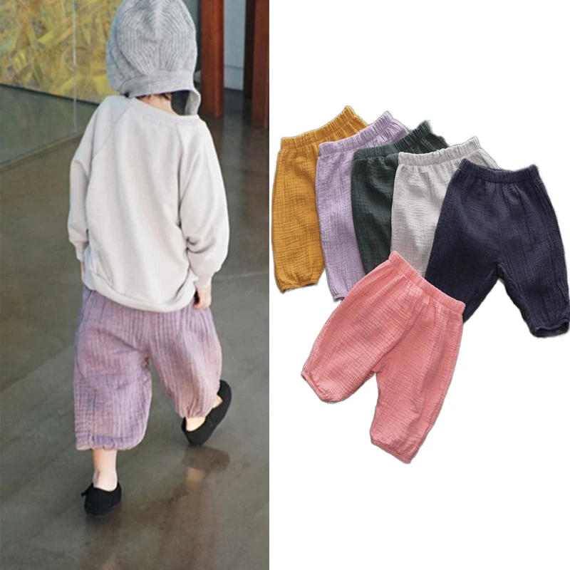 Лидер продаж 2021 летние детские шаровары в Корейском стиле Детские хлопковые