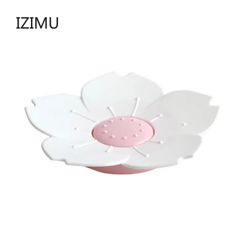 

IZIMU 1pc Draining Soap Dish Soap Box Plate Lotus Shape Holder Portable Soap Dishes Bathroom Accessories Drain Hand Soap Holder