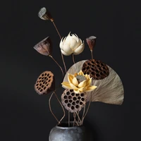 1pcreal natural dried pressed lotus flowerdecorative handmade water lily flower branchtable decoration for homeliving room