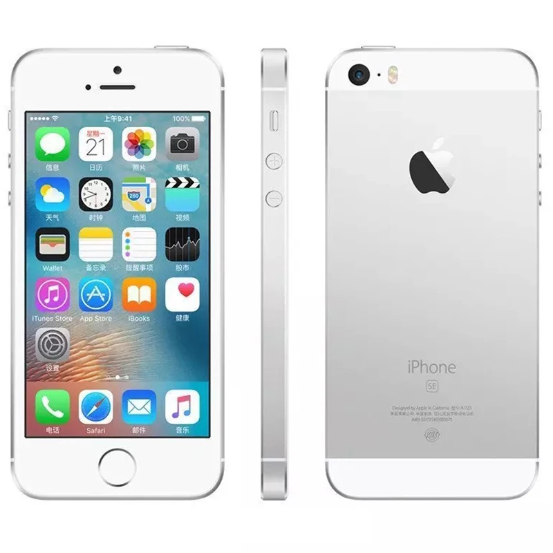 16GB Silver Б/у разблокированный Смартфон Apple iPhone SE с отпечатком пальца 4G LTE 2 Гб ram 16 Гб rom Touch ID мобильный телефон - Цвет: 16GB Silver