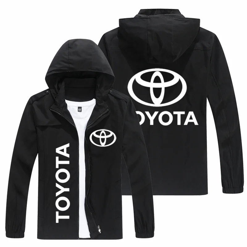 

New Men Jacket TOYOTA Logo Print Zipper Cardigan Jackets Fashion Slim Casual Baseball Uniform Biker Jacket Coat Tops M-XXL