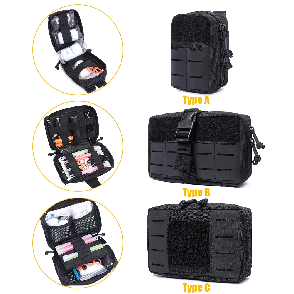 Tactical Molle Admin Pouch Military Medical Bag First Aid Pouch Outdoor EDC Tool Accessory Bag Hunting Emergency Survival Bag