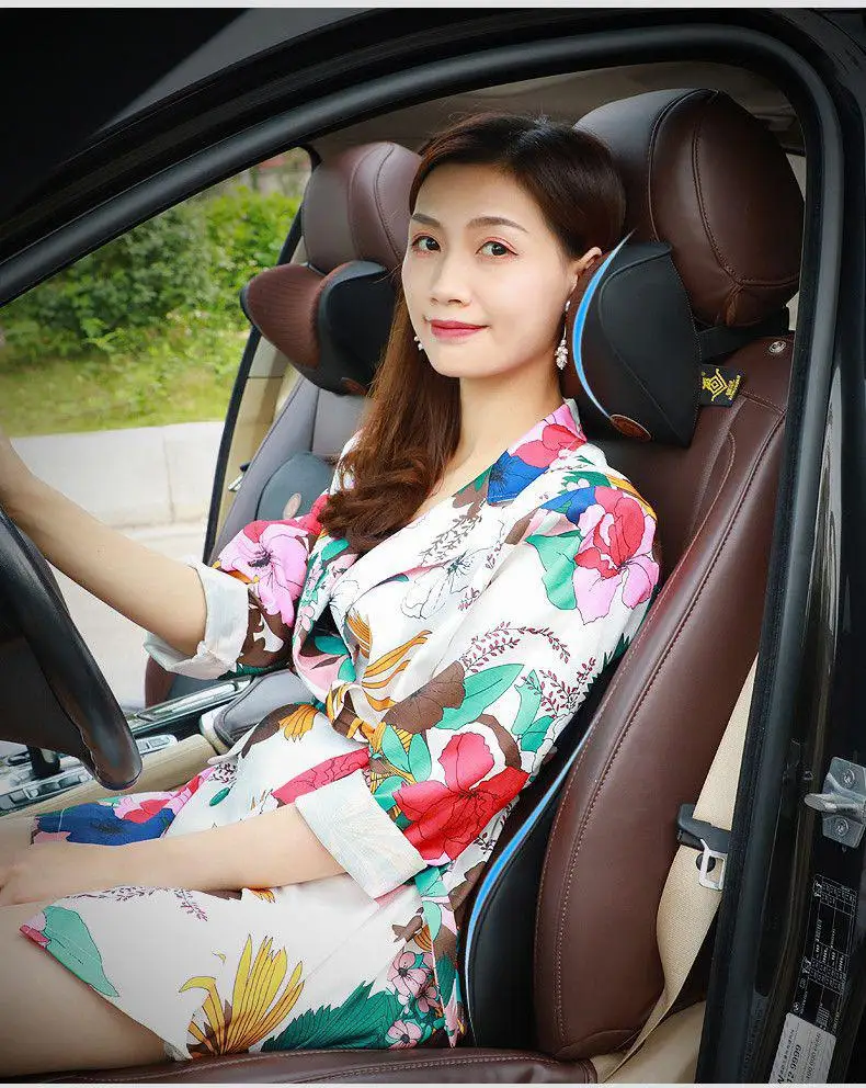 

Car Headrest Pillow+Waist Support Back Cushion Set Car Headrest Pillow Lumbar Support Suit Set Memory Foam Breathable