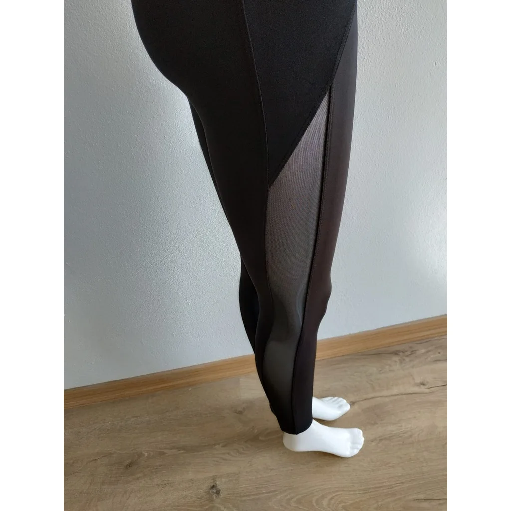 Yanlari Transparan Striped Black Women Leggings