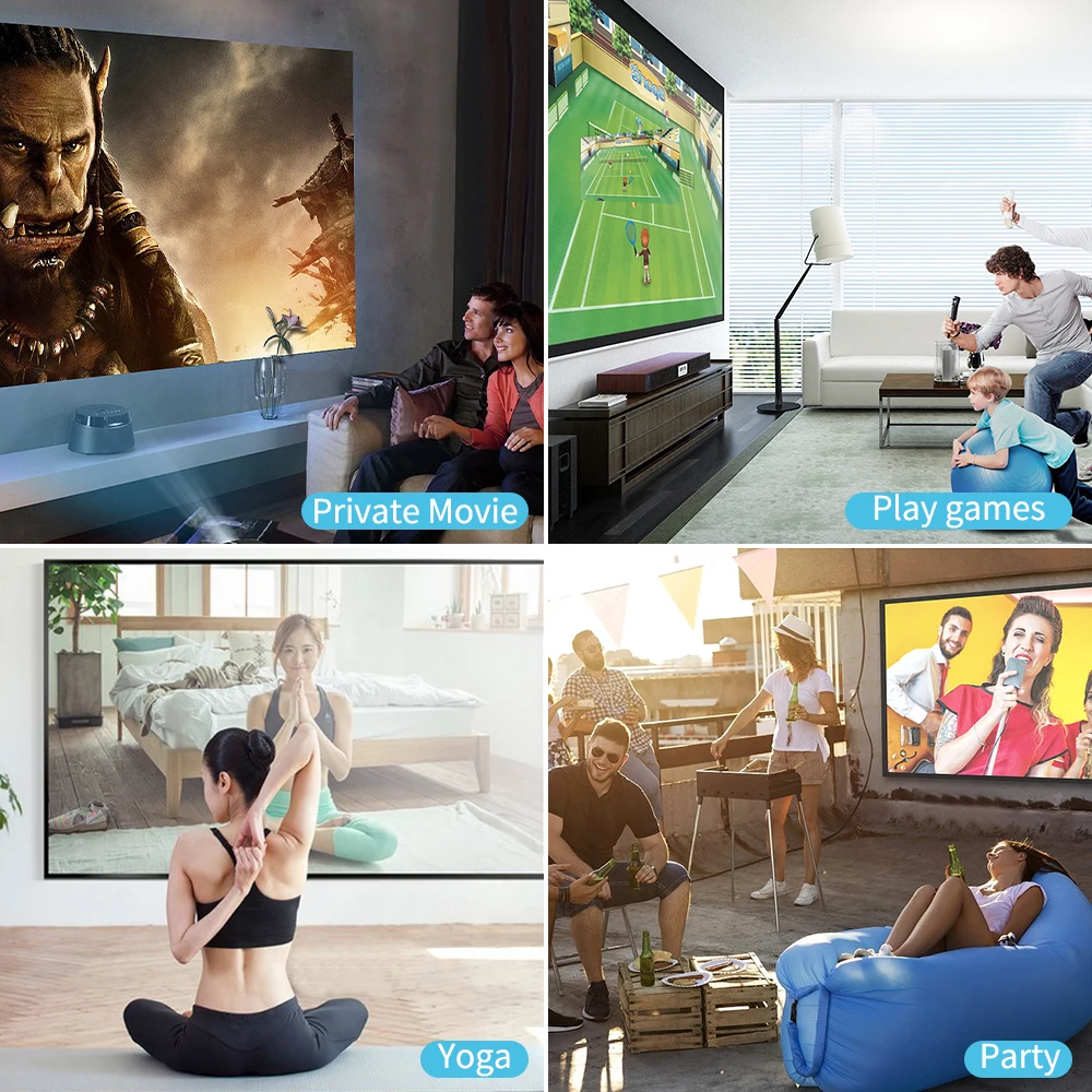 Домашний проектор Поддержка 4K разрешение видео светодиодная система Android