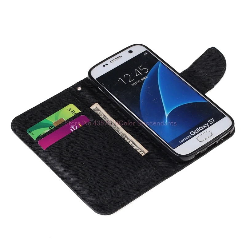 Кожаный чехол для Samsung Galaxy S7 SM G930F G930FD G930U откидной Чехол бумажник с подставкой S 7
