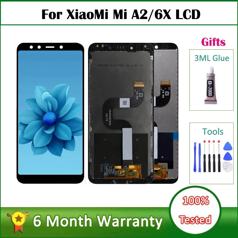 

5.99'' LCDs For XiaoMi Mi A2 /6X DIsplay MIA2 LCD Display Screen Digiziter Assembly For XiaoMi MI 6X LCD With Frame Replacement