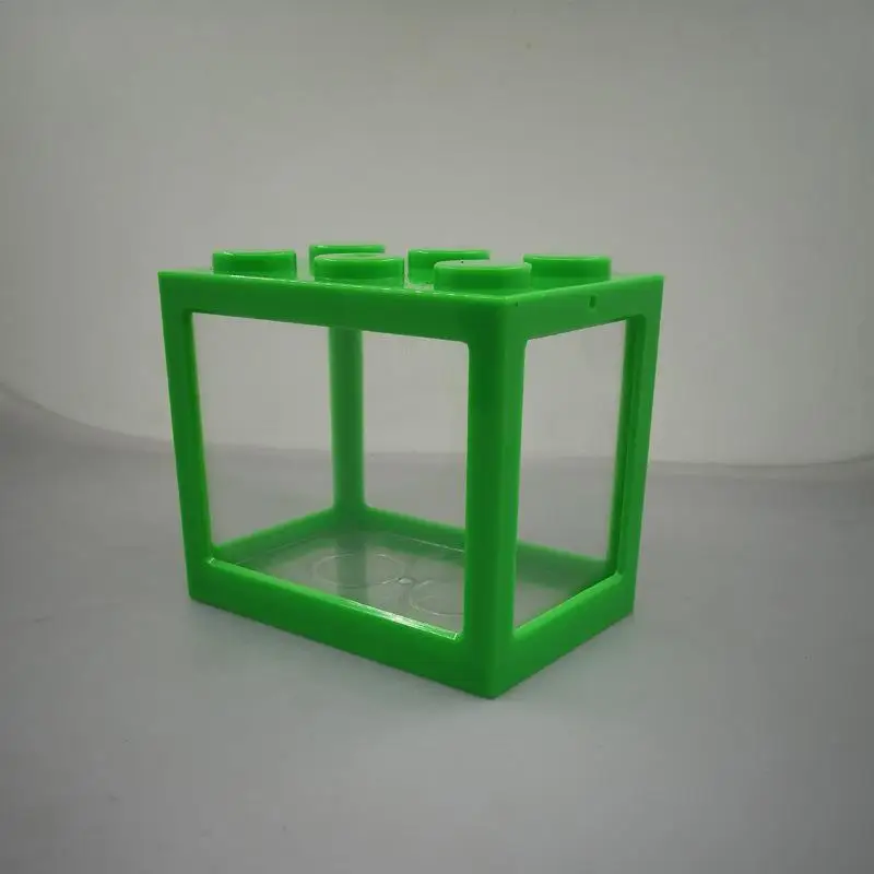 Green Аквариумная Рыбная чаша мини-рыбка чашка Золотая рыбка банка ультра белые строительные блоки аквариум суперпозиция цилиндр пейзаж seawe - Цвет: Green