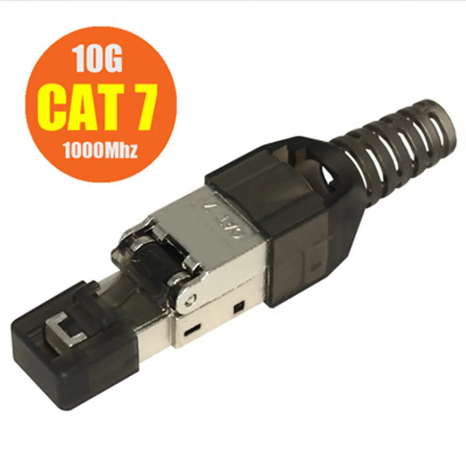 Cat7 gray Cat6A Cat7 Cat8 Rj45 разъем Ethernet адаптер без инструментов обжимной экранированный Кристалл головка 8P8C сетевой Ethernet кабель Разъем - Цвет: Cat7 gray