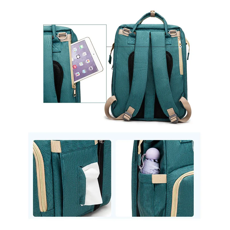 

Baby Diaper Bag Bed Backpack For Mom Maternity Bag For Stroller Nappy Bag Large Capacity Nursing Bag Baby Care Folding bed
