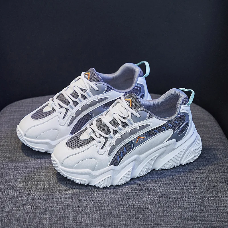 

INS Style Women Dad Shoes Vuclanized Shoes for Mujer Chassure Mesh Breathable Heighten Running Shoes Outdoor Walking Snealers