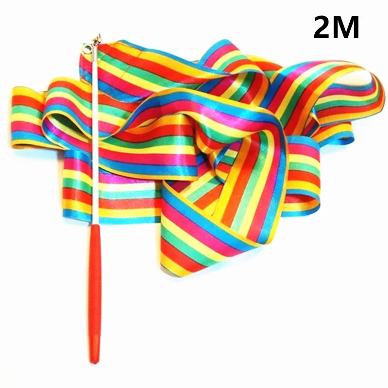 2 м/4M лента для танцев, гимнастика, художественная гимнастика, балетный стример, крутящийся стержень, уличные спортивные игры для детей, детские игрушки - Цвет: 2M