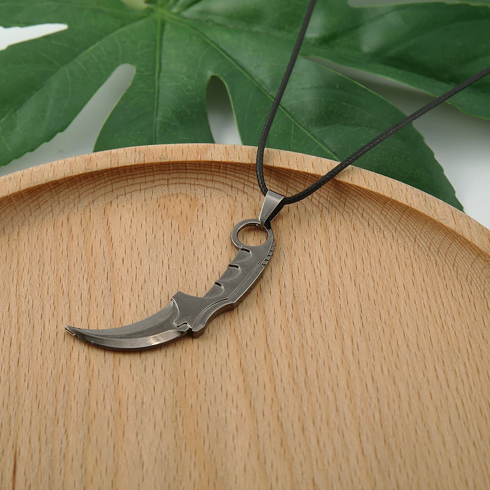 Ожерелье из игры CS GO колье искусственной кожи с ножом Counter Strike Шейное ожерелье для