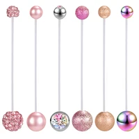 zs 7pcslot 14g acrylic pregnant woman flexible belly navel button ring colorful crystal pregnant navel piercing body jewelry