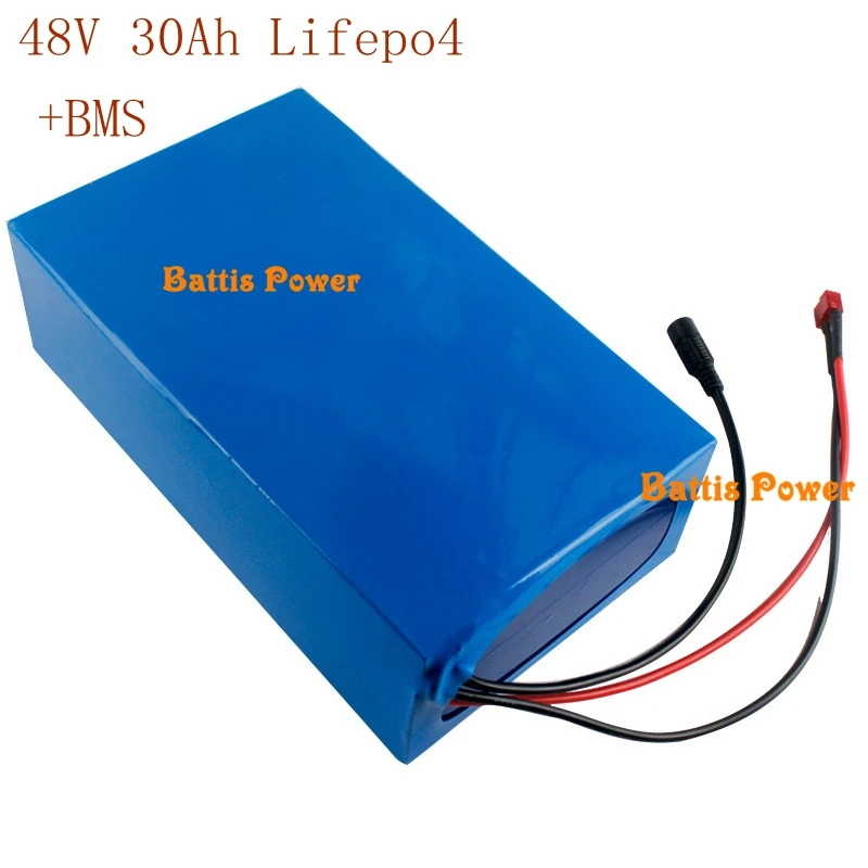 Перезаряжаемые 48v 30ah lifepo4 аккумуляторная батарея с BMS 60A для 1000w электрический