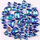 Серебряные стразы, 50 шт.пакет формы, смешанный Сапфир, радуга, стразы, стразы, свадебные туфли, сумки, отделка сделай сам