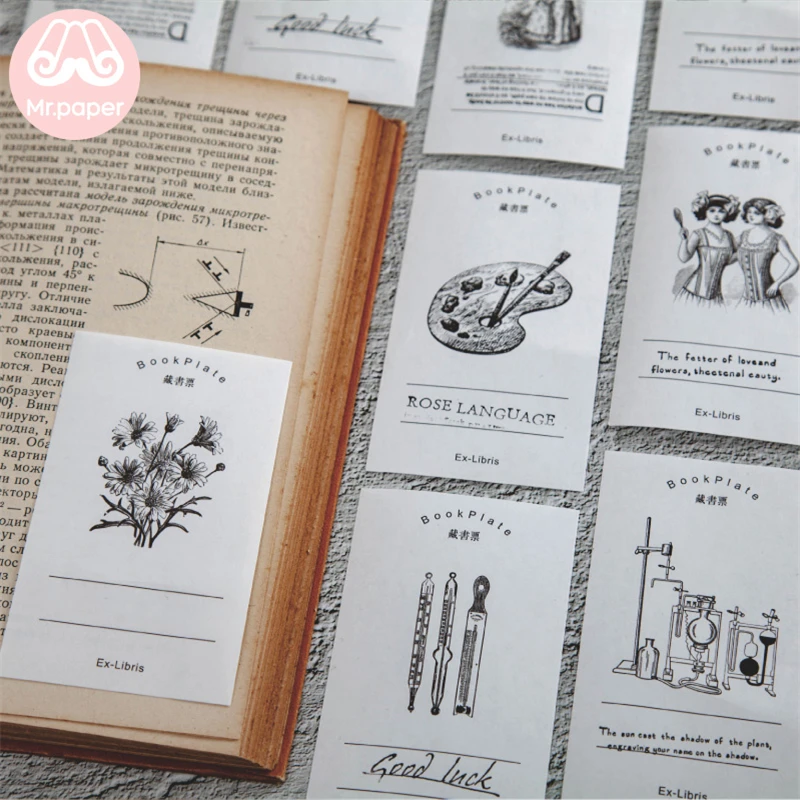Mr.paper 60 шт./кор. винтажная бумажная книжная тарелка для скрапбукинга/журнального