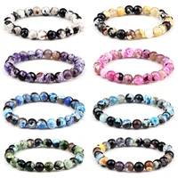 fashion 8mm natural stone beads elastic bracelet hematite strand braceletbangles natural healing yoga pulsera men women jewelry