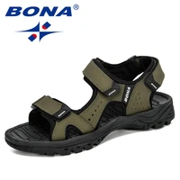 bona 2020 new designers action leather shoes slip on slippers man comfortable trendy beach men summer sandal zapatillas hombre