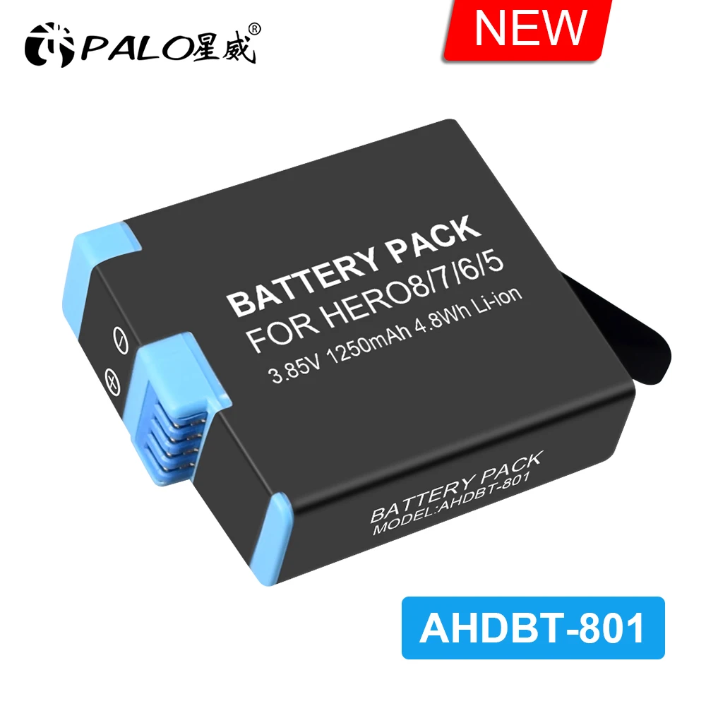 

1-8pcs 1250mAh AHDBT-801 Battery for Gopro Hero 8 Black Battery Pack Akku AHDBT-801 Hero 8 Black Gopro Accessories