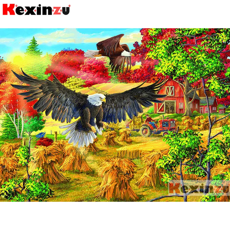 Алмазная 5D картина Орлиная ферма полноразмерная/круглая вышивка ручная работа