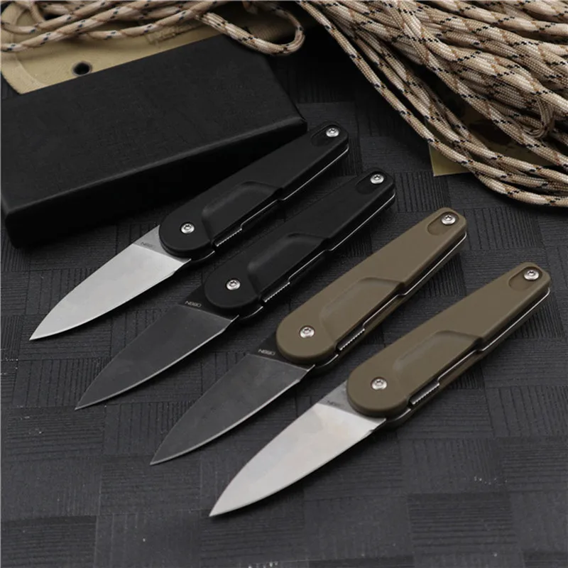 HS Tools Мини Складной нож модный для улицы N690 Нержавеющая сталь простой выживания EDC