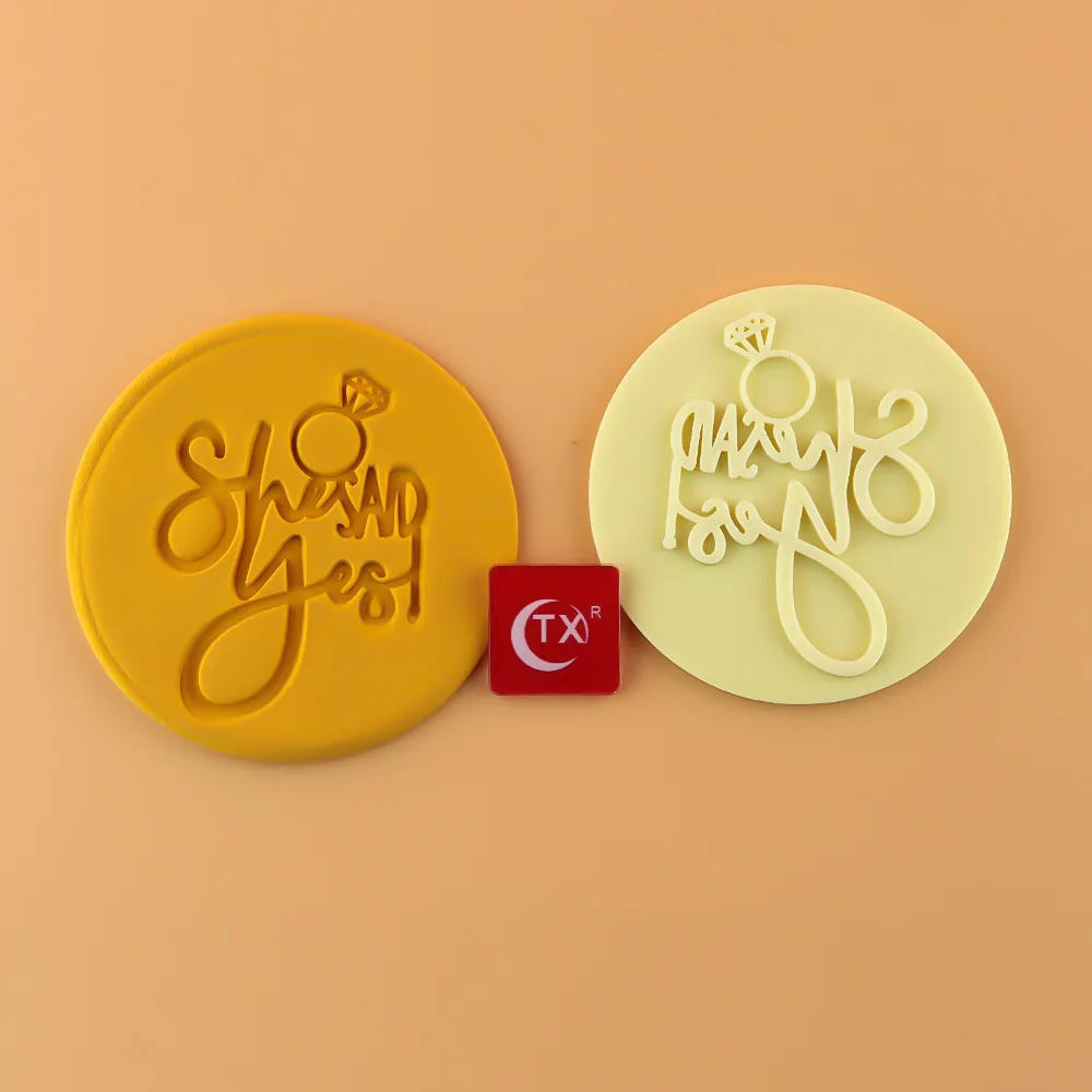 Fondant Cake Happy Birthday Baby Shower I Love You Letter Embosser Stamp Mold Round Acrylic Cookie Cutter Sugarcraft Baking Tool | Дом и сад