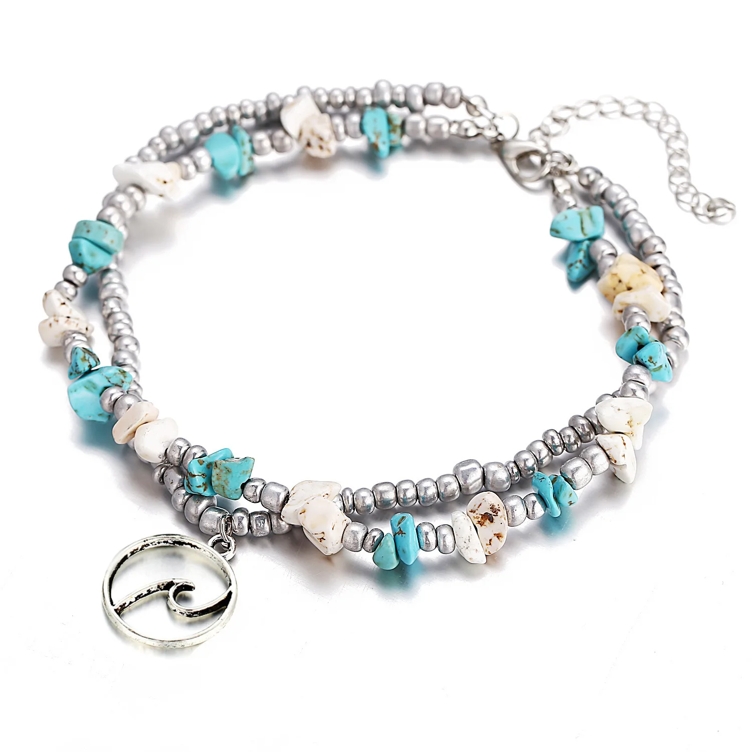 NPKDS богемный Хрустальный двойной пляжный браслет для ног ракушка морская звезда