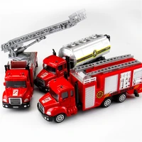 1pcs mini toy vehicle model alloy diecast engineering construction fire truck ambulance transport car educational children gifts