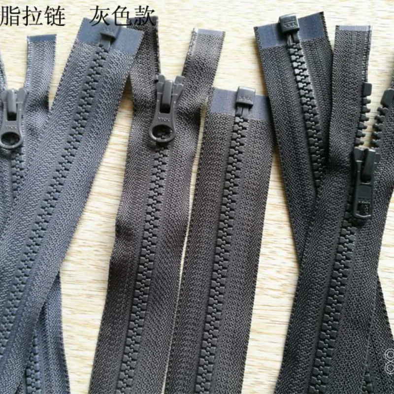 

2 шт./лот, длинный запас, недорогая застежка-молния YKK из смолы, одинарный открытый конец, серый для куртки, одежды, Швейные аксессуары