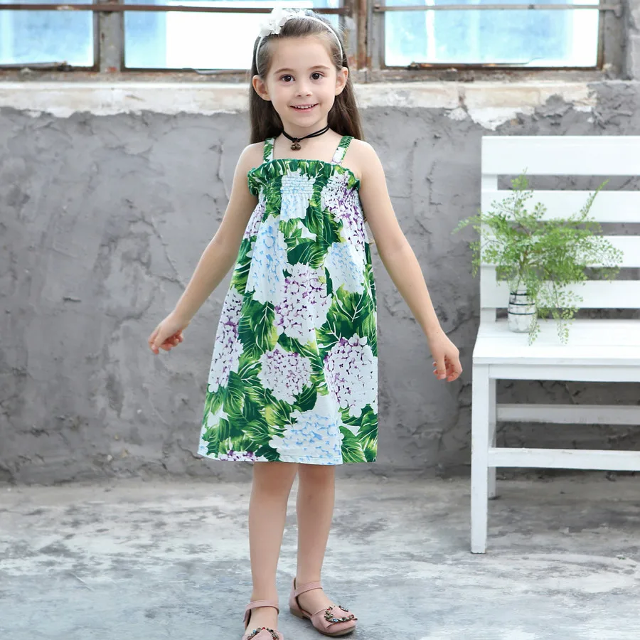 Платье для девочек милая одежда От 2 до 9 лет детское Повседневное платье с