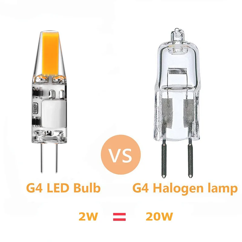 6 шт. G4 LED 12 В AC DC 2 Вт COB лампа без мерцания 360 градусов lampar ampul домашний свет Замена 20