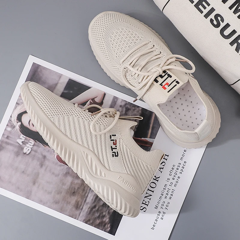 

Fashion Men's Sneakers Summer Flying Weaving Leisure Sports Shoes Comfortable Light Breathable Running Shoes