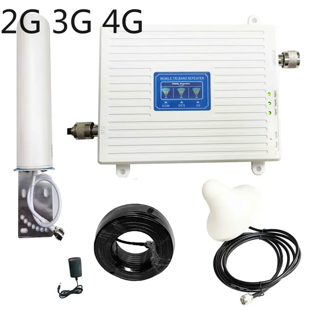 ORPEY Amplificateur de Signal 4G LTE 800MHz Bande 20 GSM 2G 3G 900MHz Bande  8 Répéteur Kit Booster de Signal Bi-Bande avec Antennes Omni/Mural pour  Maison Bureau