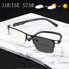 Фотохромные дальние и ближние многофокальные очки для чтения мужские умные переменные бифокальные очки с титановым сплавом полуоправа супер