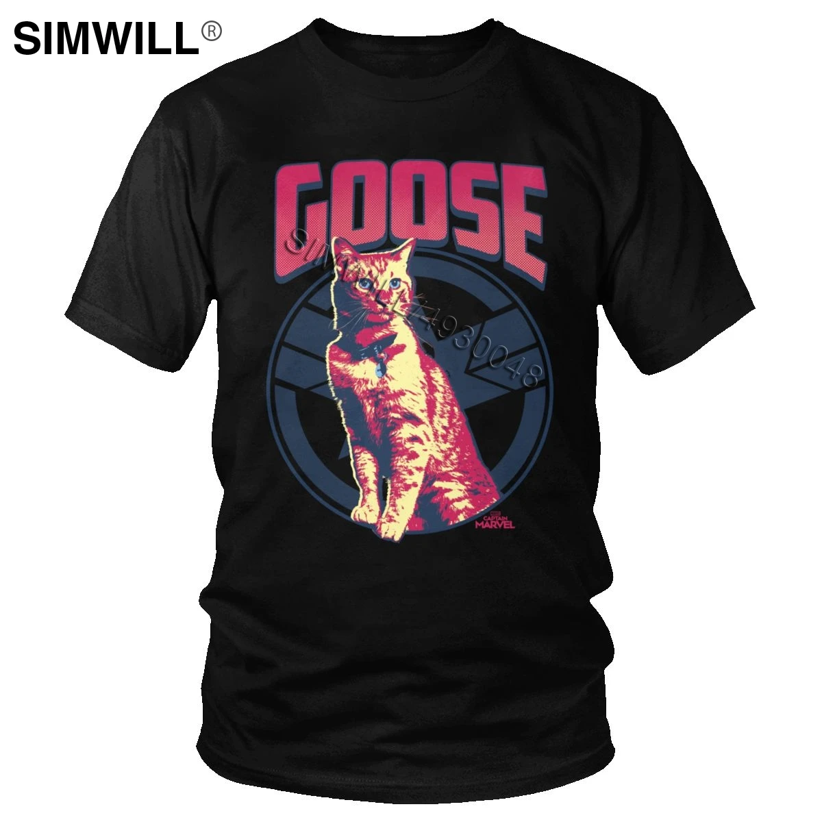 

Vintage Men's Goose To The Rescue T-Shirt Unique Cat Tees Short Sleeves Pure Cotton Printing T Shirt O-Neck Designer Clothing