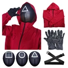 Костюм из игры кальмар, маска, шлем, комбинезон для косплея, костюм на Хэллоуин, вечеринку, Рождество