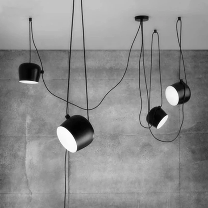 Replica Italienischen Anhänger Lichter Nordic LOFT Industrie mit Acryl Abdeckung Diffusor Moderne Trommel Lampe für Esszimmer Küche