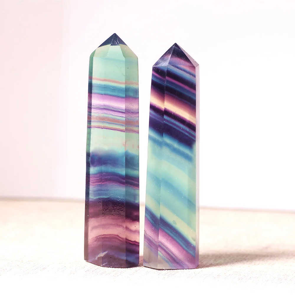 Натуральный флюоритовая Хрустальная в разноцветную полоску флюорит 5 6 см