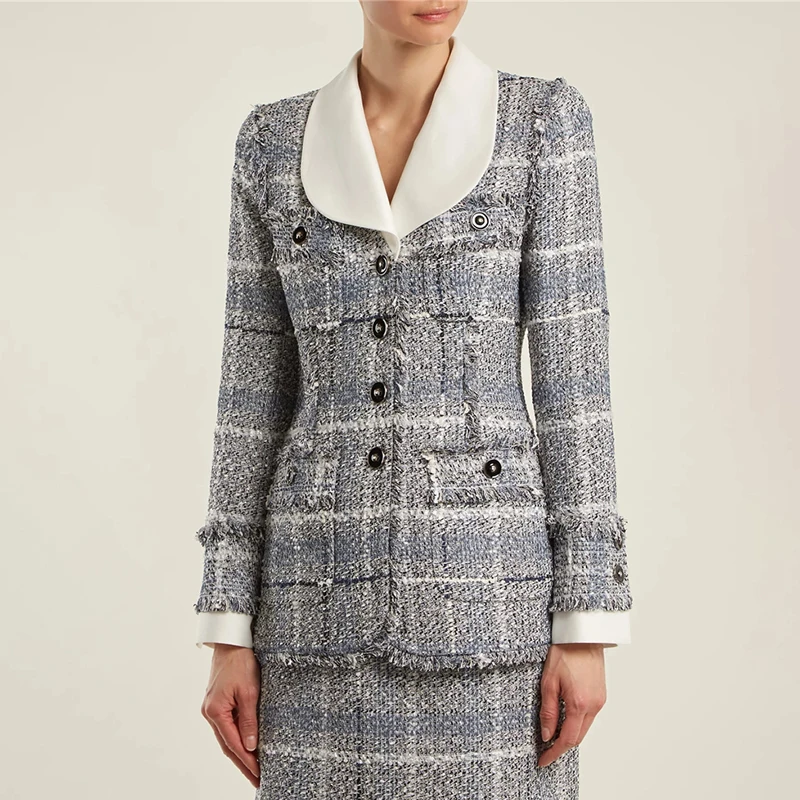 TWOTWINSTYLE Осенний Элегантный женский Блейзер зубчатый воротник длинный рукав