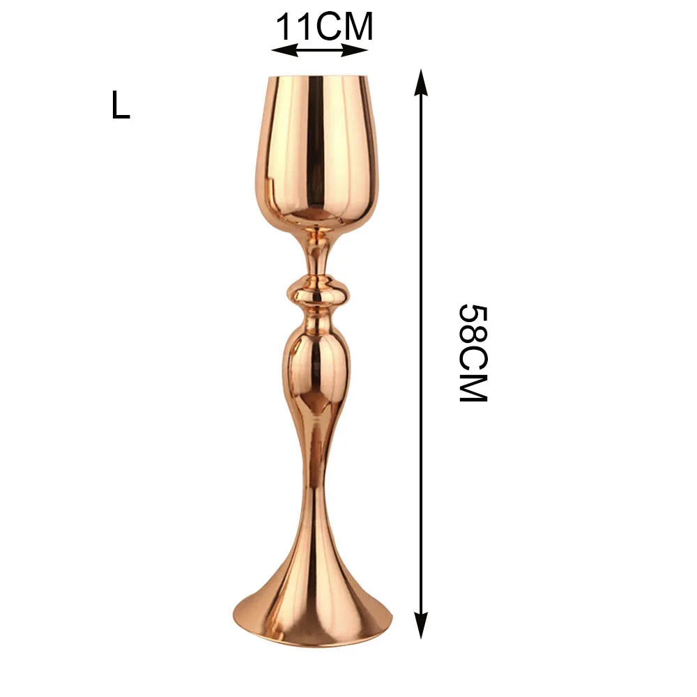 

Wine Cup Shape Flowers Vases Candle Holders Road Lead Table Centerpiece Stand Candlestick For Wedding Party