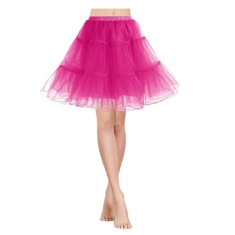 Ярко розовая Пышная юбка пачка с рюшами Милая Красная многослойная мини в