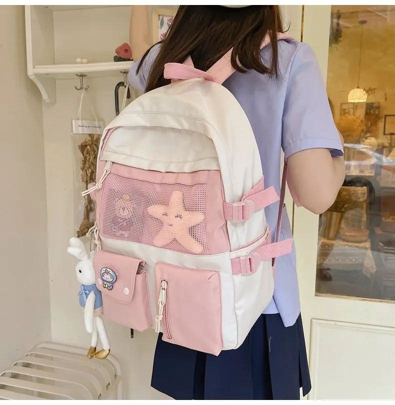 Холщовые школьные ранцы для девочек-подростков, детские сумки на ремне, Модный женский рюкзак