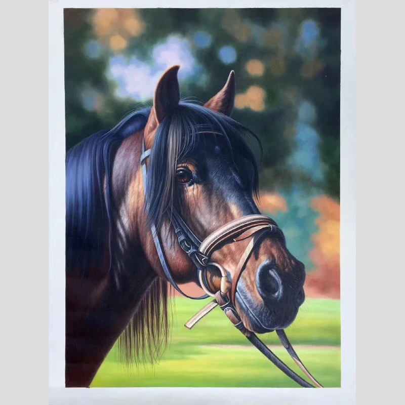 KOWELL 100% Handpainted High Quality Horse Oil Painting On Canvas Art Gift Home Decor Living Room Wall Frameless Picture | Дом и сад