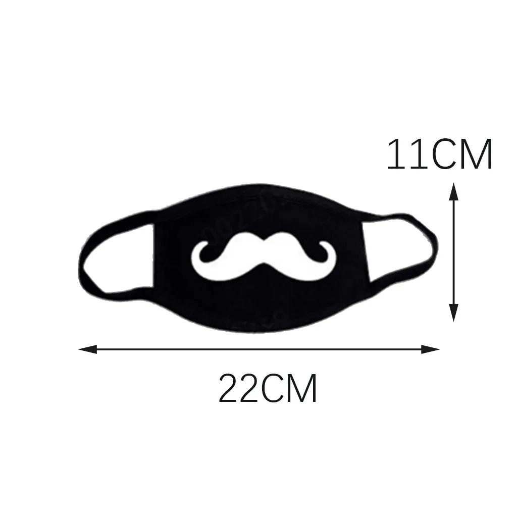 Черная хлопковая маска с милым принтом 8 шт. пылезащитная противотуманная для