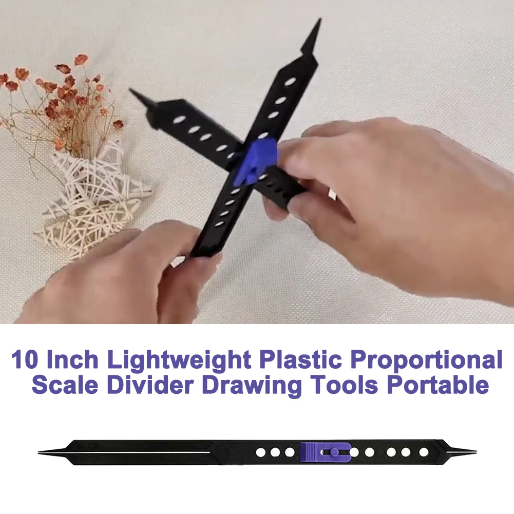 

10 Inch Adjustable For Artists Measuring Drawing Tools Lightweight Proportional Scale Divider Plastic Home Portable Drafting DIY