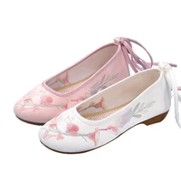 yuanembroid hanfu shoes ancient chinese style shoes with embroidery ballet flats ankle strap embroidered shoes for elegant women